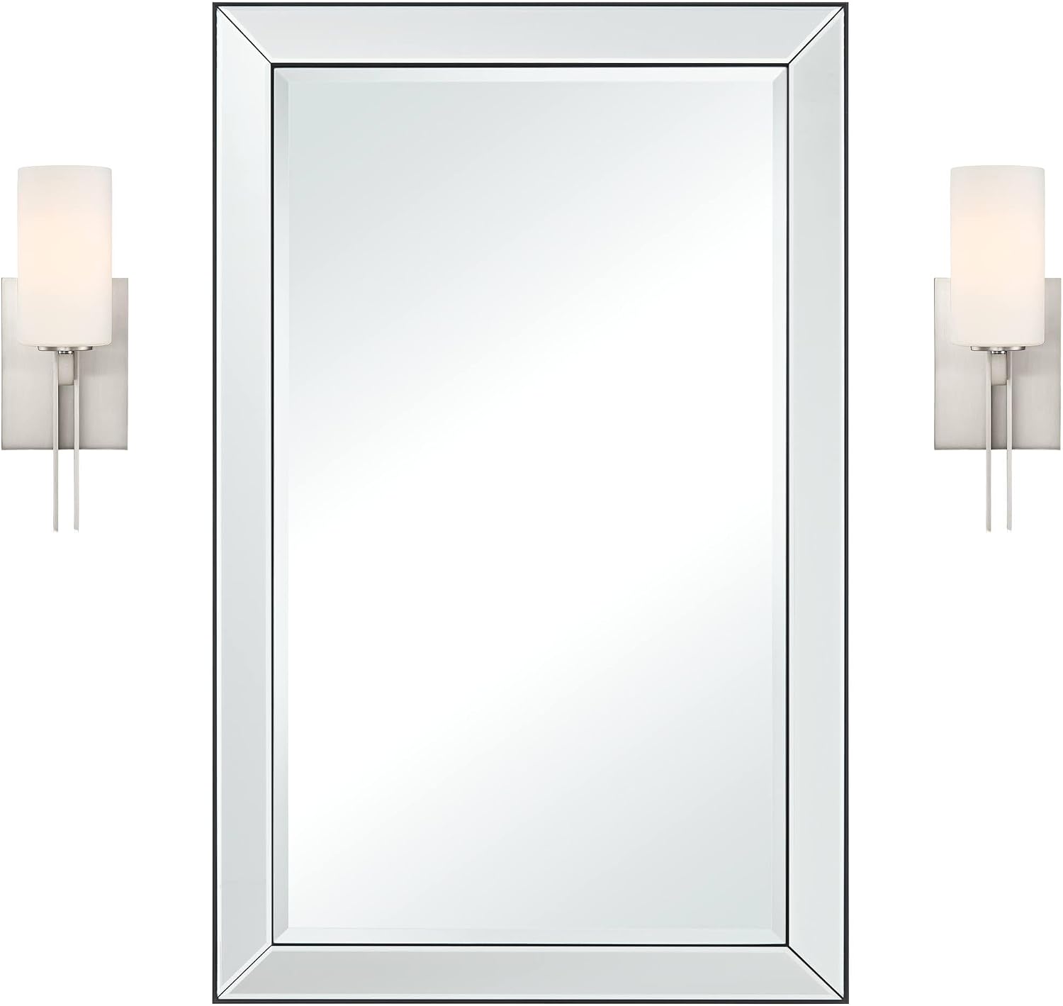 Possini Euro Design Possini Euro Ludlow Wall Sconce Set with Uttermost Verne Wall Mirror