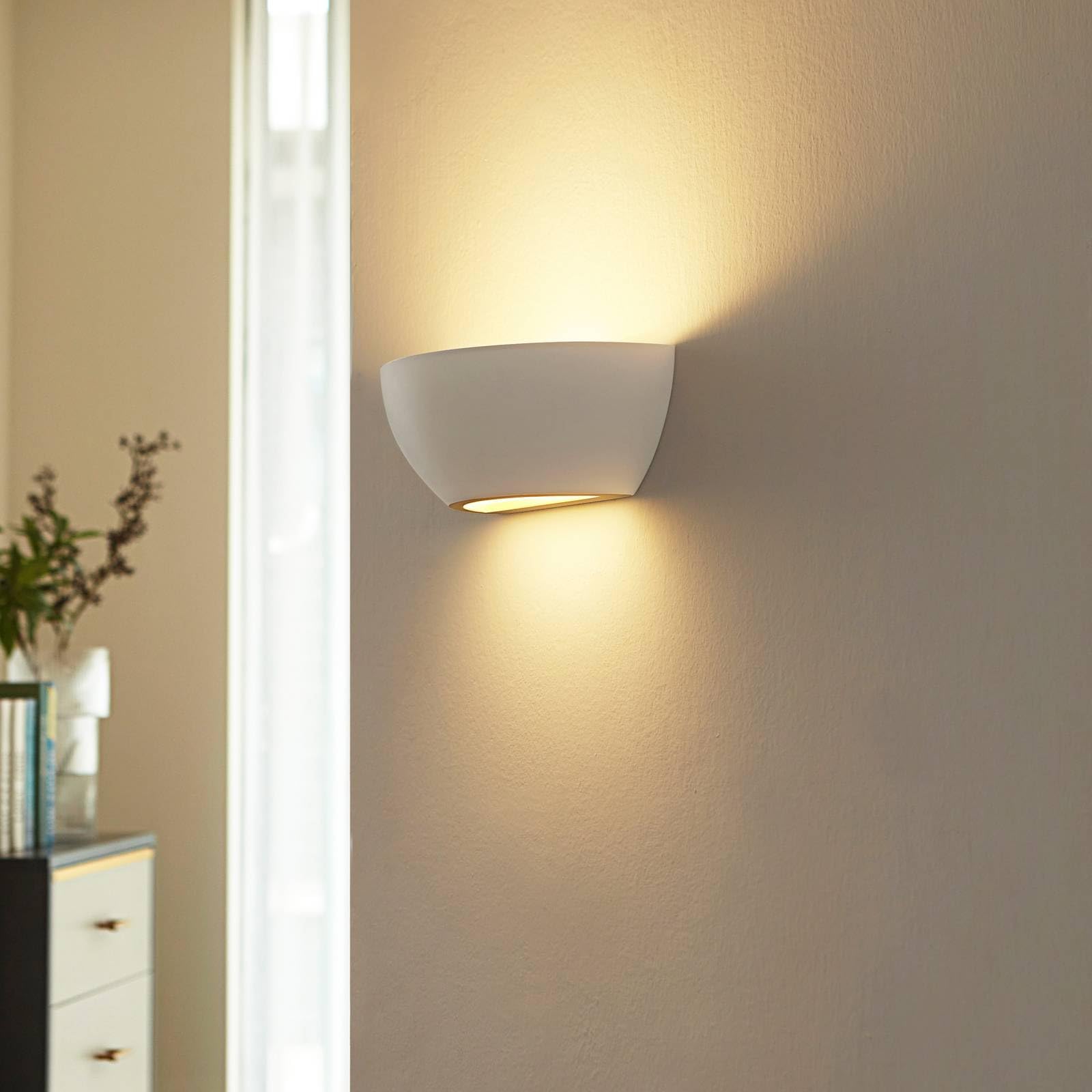 Lindby Applique dimmerabile (Moderno) colore Bianco, in Argilla ad es. Soggiorno & Sala da pranzo applique