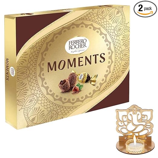 Astonished Retail Rocher moments chocolate Hamper | Premium Diwali Chocolate Hamper | Diwali Chooclate Gift With Ganeshjee Candle Stand Hamper | 788