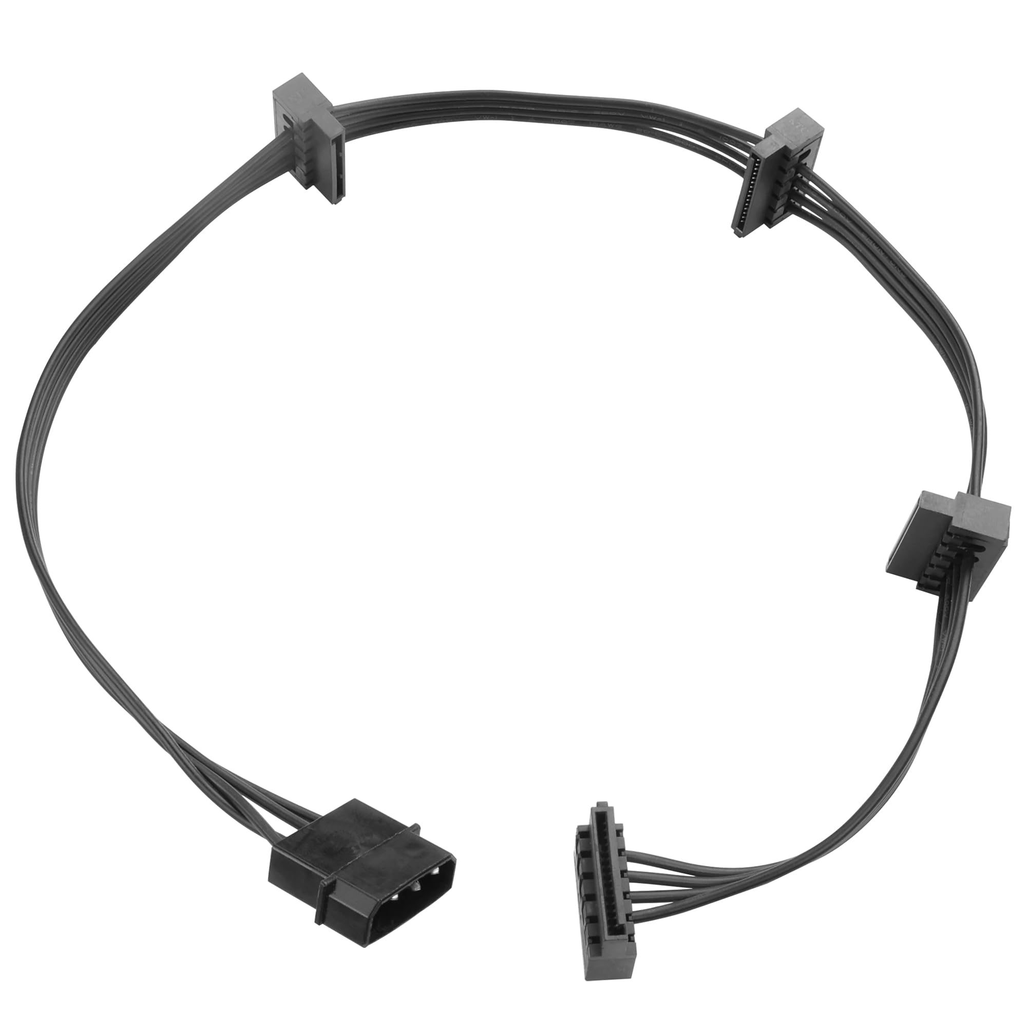 IDE Molex 4 pines macho a 4 x SATA 15 PIN hembra cable de alimentación de expansión 20.8 pulgadas 18AWG cobre estañado - para PC/NAS / servidor de discos duros mecánicos / SSD