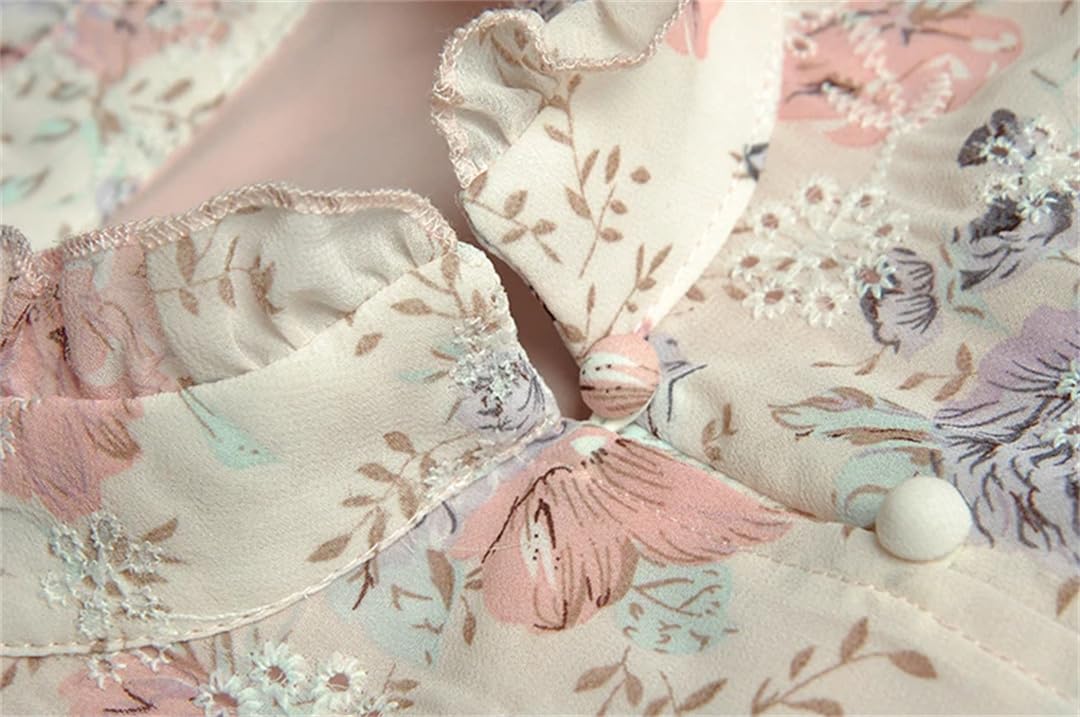 Disimlarl Abito lungo asimmetrico da donna con stampa floreale con colletto alla coreana abito midi aderente
