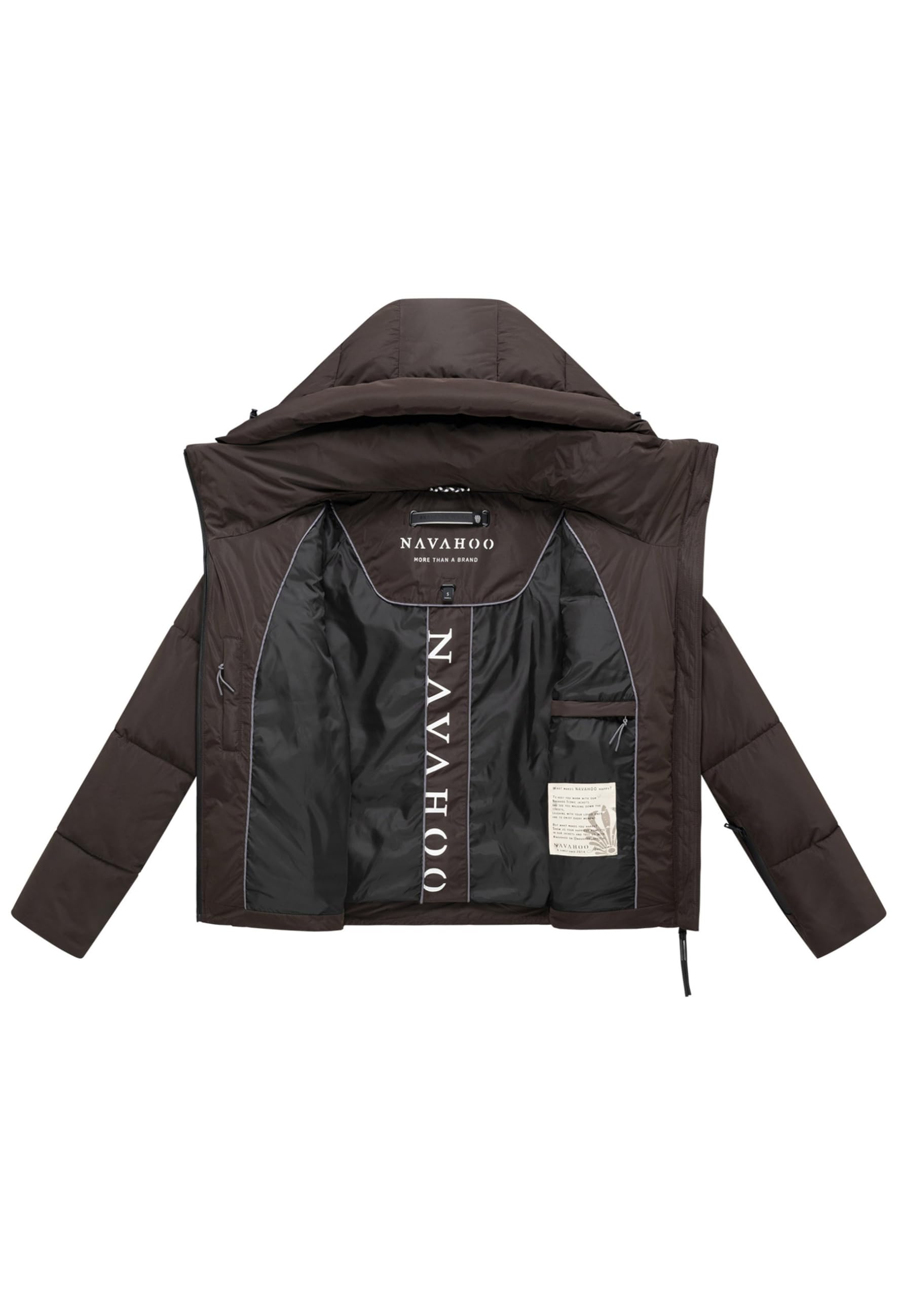 Navahoo Damen Winterjacke (XS-XXL) - gesteppt, abnehmbare Kapuze, 5 Taschen - N067