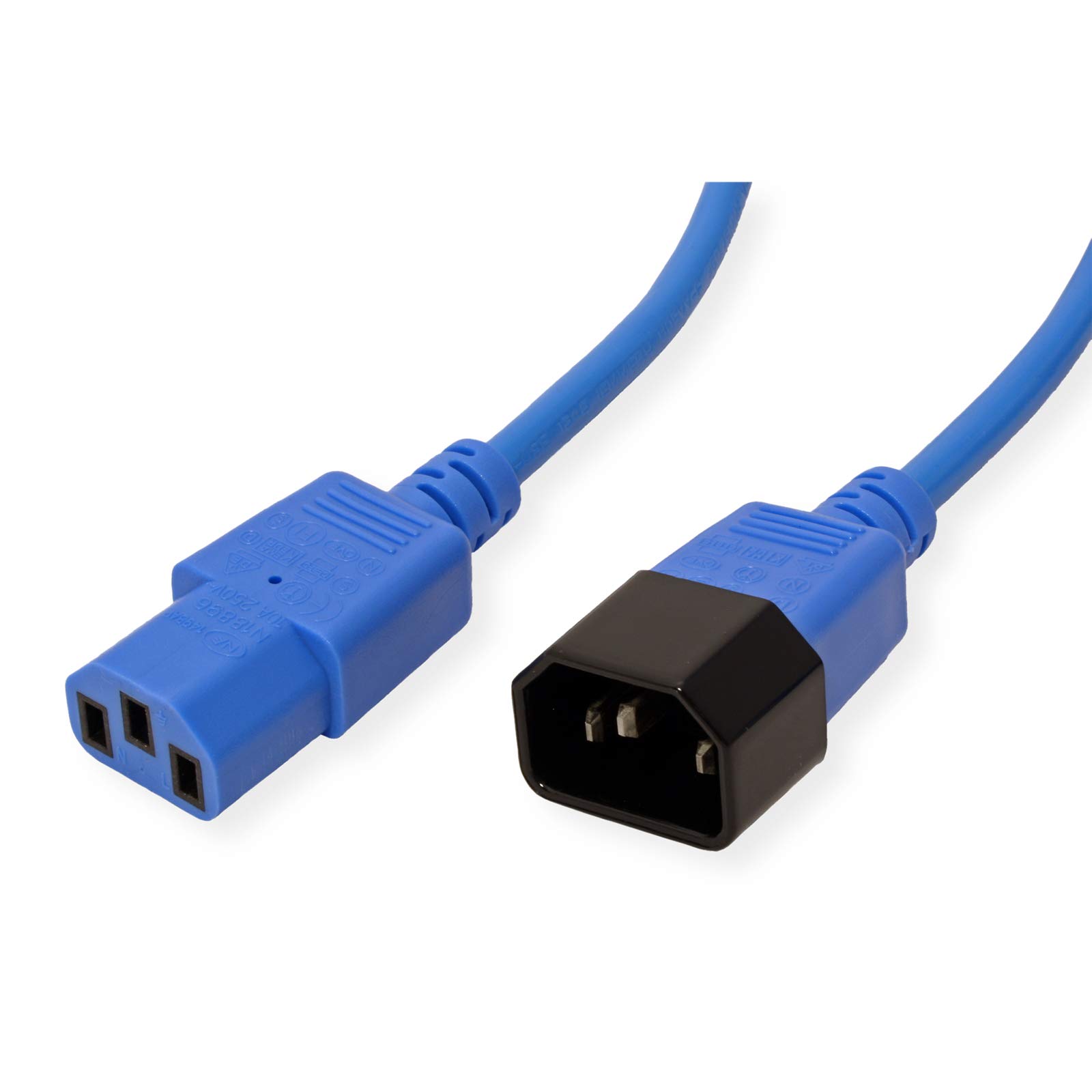 ROLINE Apparate-Verbindungskabel, IEC 320 C14 - C13, blau, 1,8 m (Packung mit 4)