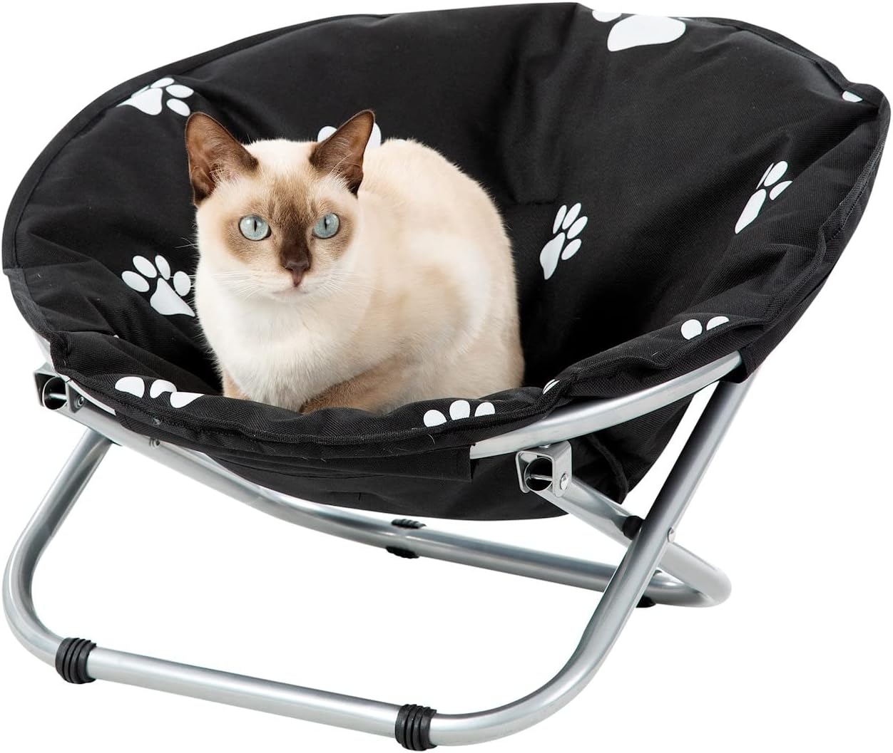 Etna Folding Pet Cot Chair Portable Round Fold Out Elevated Cat Bed