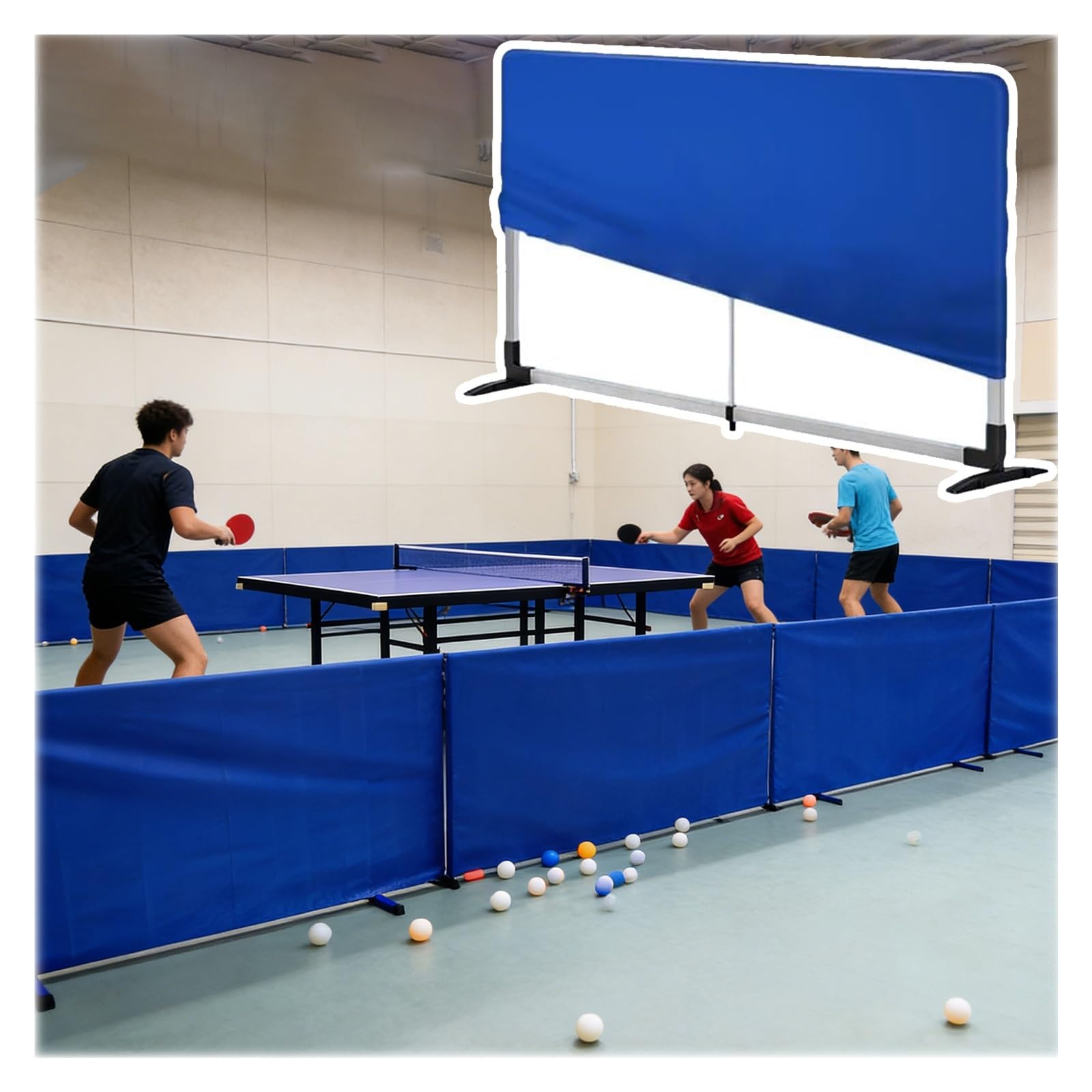 Barrière de tennis de table amovible : clôture de ping-pong pour salle de sport