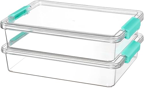 Miniatura 10 de Vtopmart - Paquete de 4 contenedores de almacenamiento de plástico de 6 cuartos de galón con tapas, contenedores sensoriales transparentes,