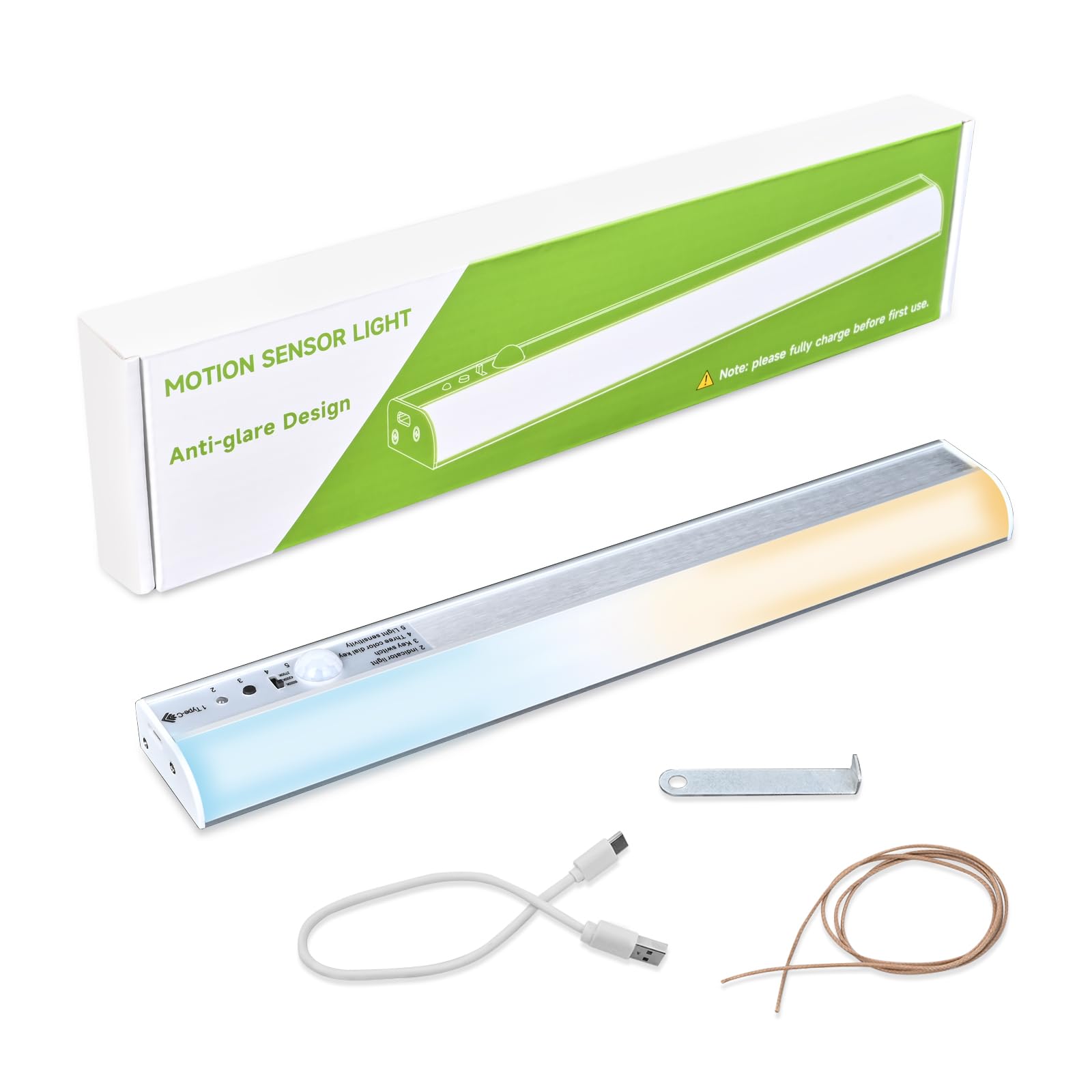 Under Cabinet Lighting Wireless, 42 LED Closet Iights Motion Sensored, 10.1IN Rechargeable Magnetic Light?3 Color Temps& Dimmable Battery Operated Pantry Lighting