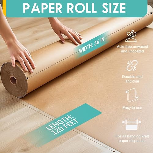 Vista 58 de PerkHomy - Rollo de papel kraft negro de 36 x 1.440 pulgadas (120 pies) para tablón de anuncios, papel artístico, cubierta de mesa, manualidades