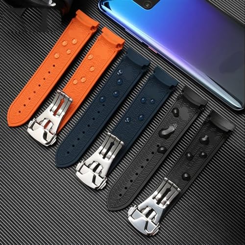 Correa de reloj de silicona SAAWEE de 20 mm y 22 mm con extremo curvado 3
