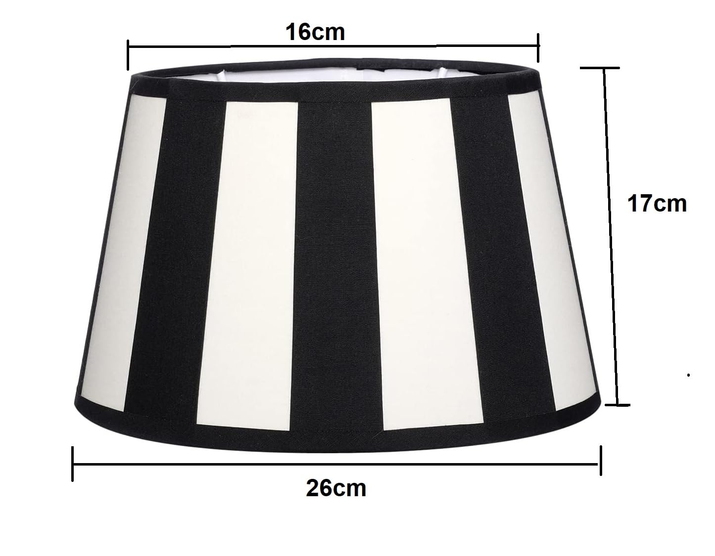 Designerski klosz lampy w paski w paski do oprawy E14 E27 w paski designerska lampa stołowa owalna okrągła materiał (owalny: 26 x 16 x 17 cm, czarno-kremowy)