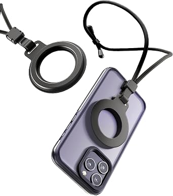 ENCASED Magnetic Neck Phone Strap, Compatible with MagSafe - Comfortable Wrist and Lanyard iPhone Holder Neoprene Round