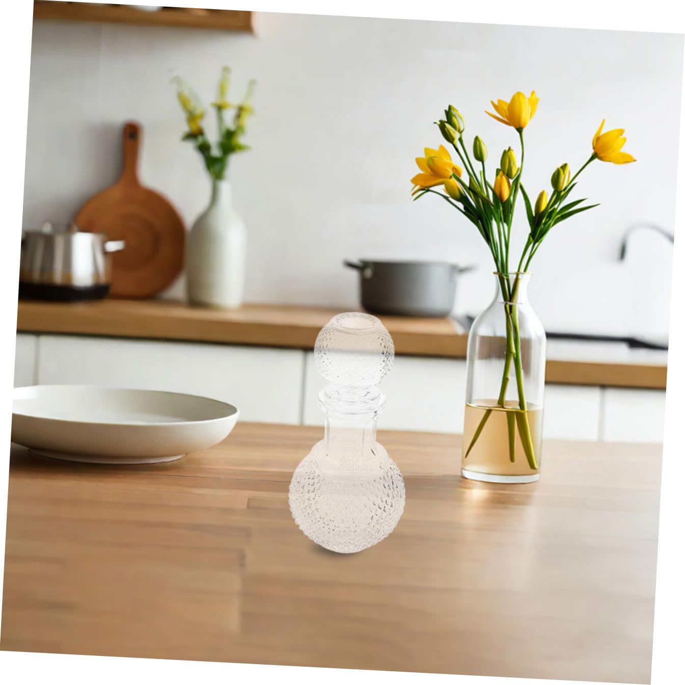 Artibetter 2pezzi Bottiglia di Vetro Decanter per Vino Trasparente Ispessito di Dispenser per Liquori Decorativi Adatto per Ristoranti Bar Case Hotel