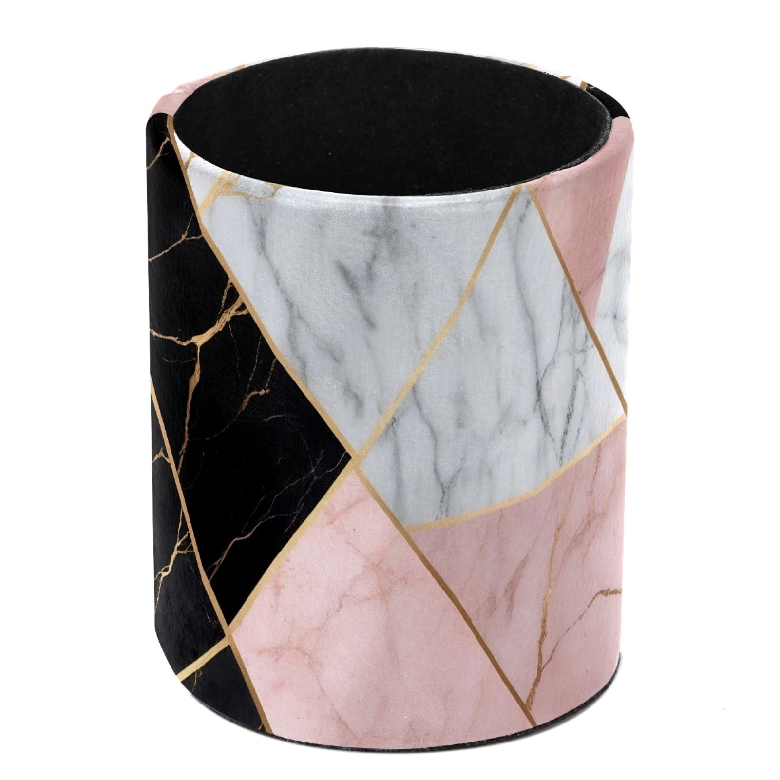 FWJZDSP Pink Marble Pencil Cup Pen Organizer Makeup Brush Holder for Office Home Countertop Desk Accessory Storage