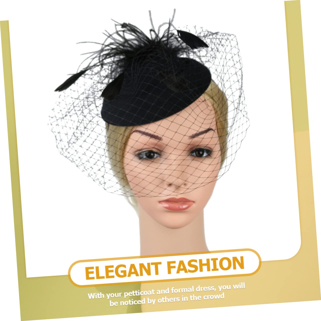 5pezzi Fascinator Retro Elegante con Velo Tulle per Donne Accessorio da Cerimonia Matrimonio Festa del tè e Occasioni Speciali