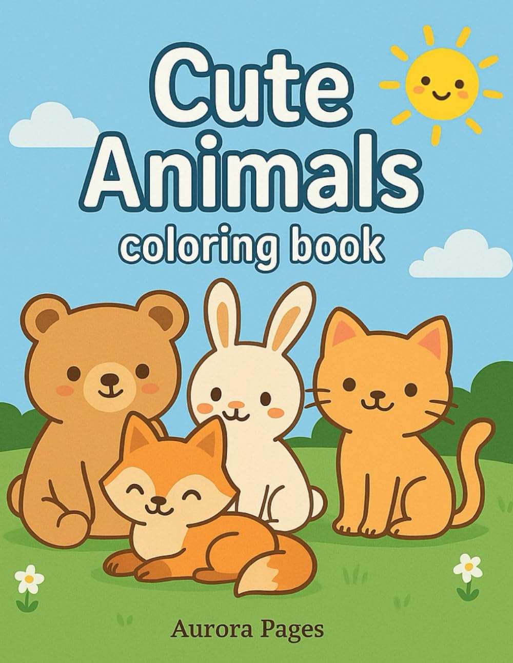 Cute Animals: Coloring Book for Kids Ages 4–8