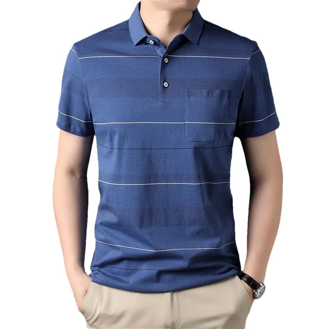 Polo de algodón para hombre, ropa básica de calle, holgada, de manga corta