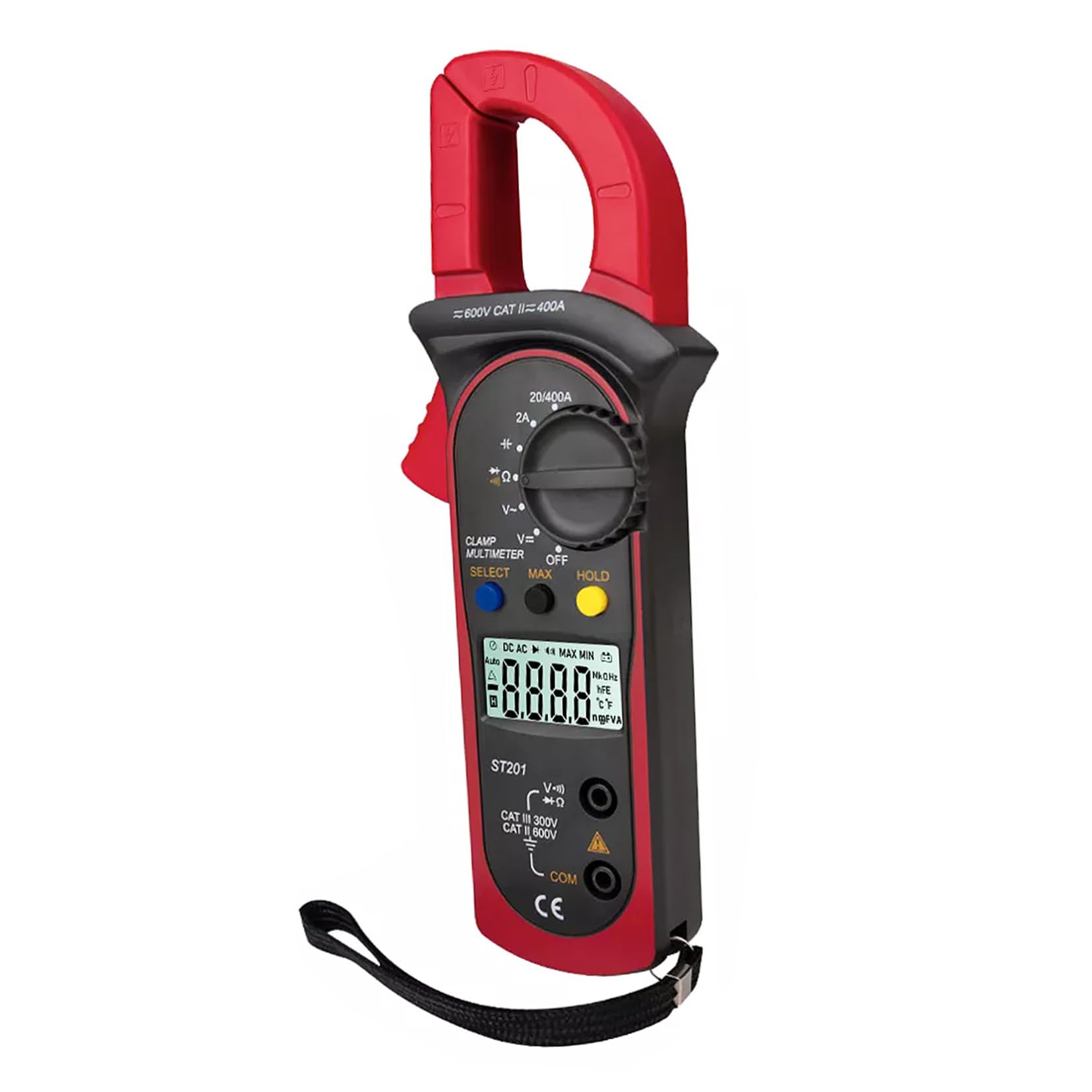 SOLUSTRE Clamp Meter Multimeter Amp Clamp Multimeter Digital Voltage Current Tester Amp Volt Ohm Diode Temperature Test Handheld Electric Meter