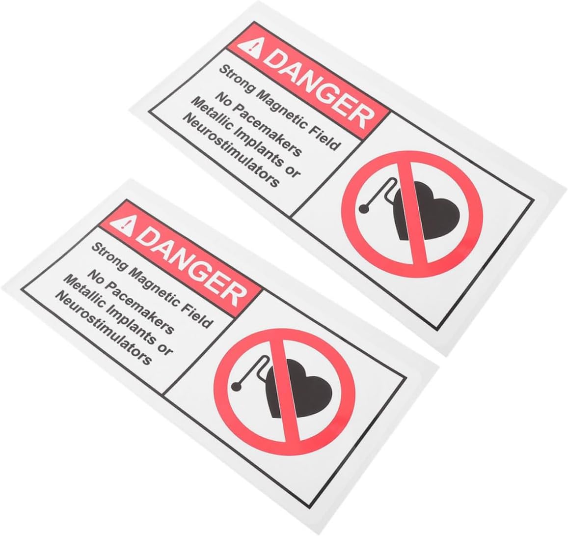 2pcs Security Safety Label Caution Magnetic Field Sign Pp Paper for Industrial Educational