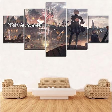 Amazon ニーアオートマタ壁紙hdポスター装飾画リビングルームポスター寝室絵画家の装飾印刷油絵キャンバスウォールアート 24x36インチ フレームなし アートフレーム ポスター オンライン通販