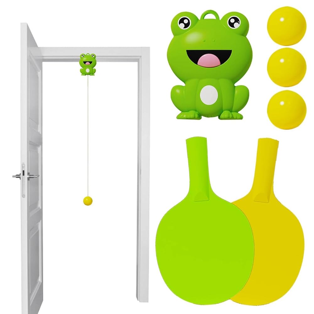 Amazon.co.jp: 卓球トレーナーセット カエルの形 屋内吊り下げ式