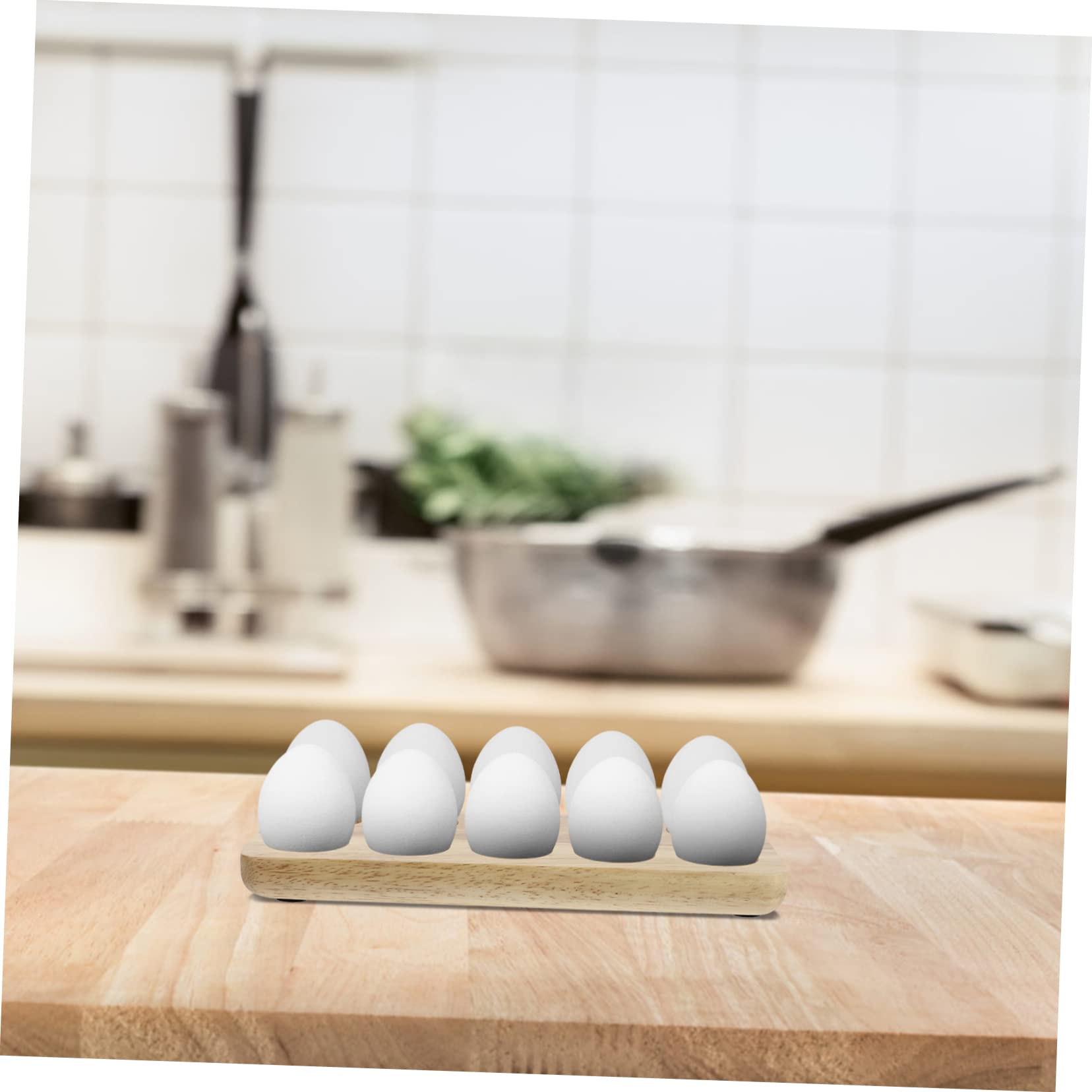Gatuida Bandeja De Madera Para Huevos Cocinas Soporte De Cocina Para Guardar Huevos Recipiente De Madera