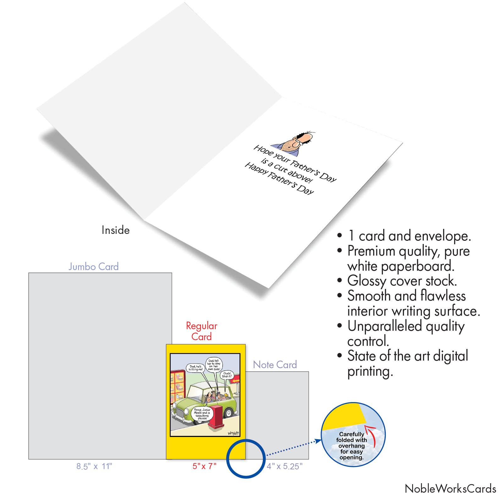 NobleWorks Funny Father's Day Card - Dad Touching Thermostat Humorous Greeting Card