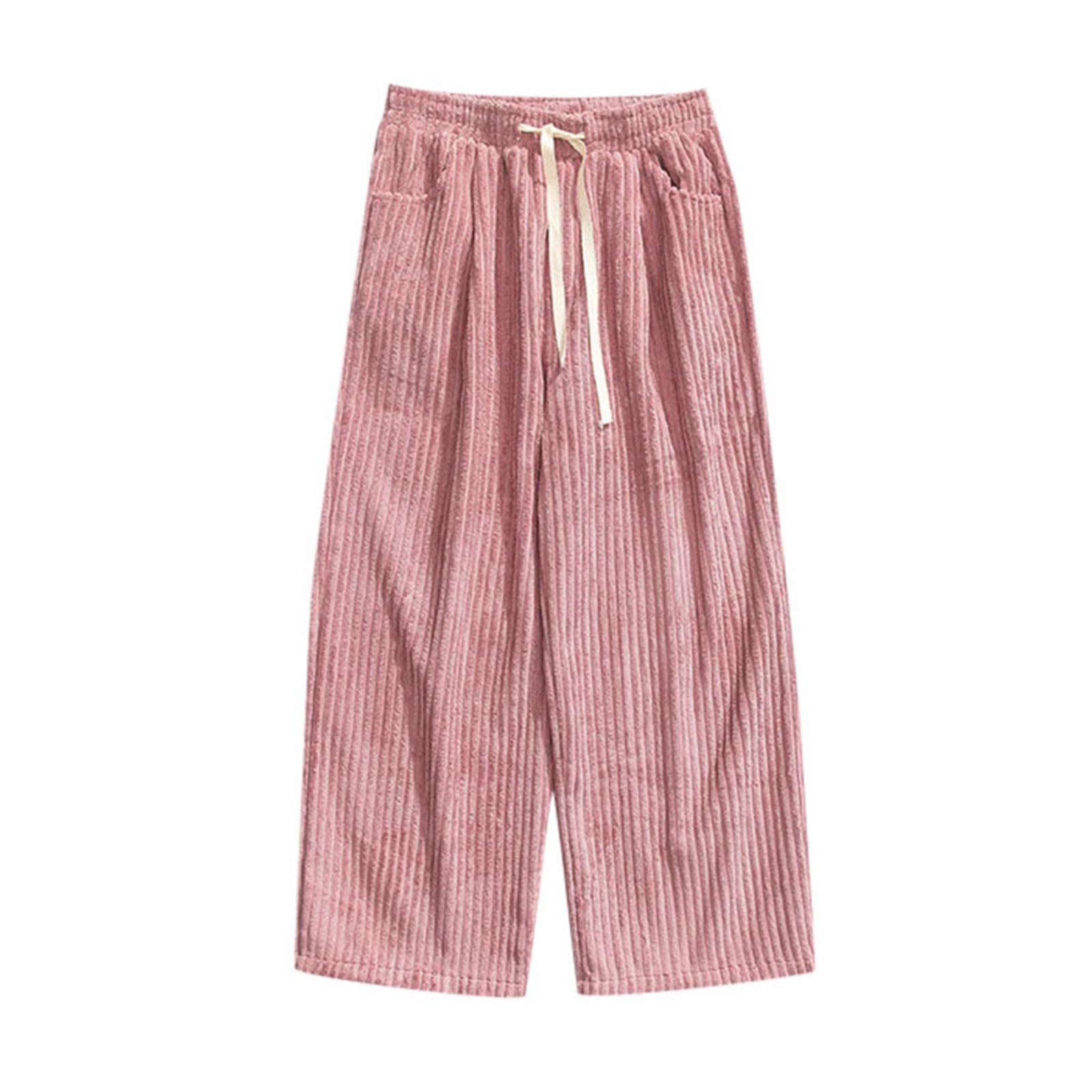 Pantaloni da uomo in velluto a coste con coulisse, a gamba larga, dritta, taglio dritto, per il tempo libero, grandi dimensioni, comodi, in stile vintage, pantaloni larghi, larghi, alla moda