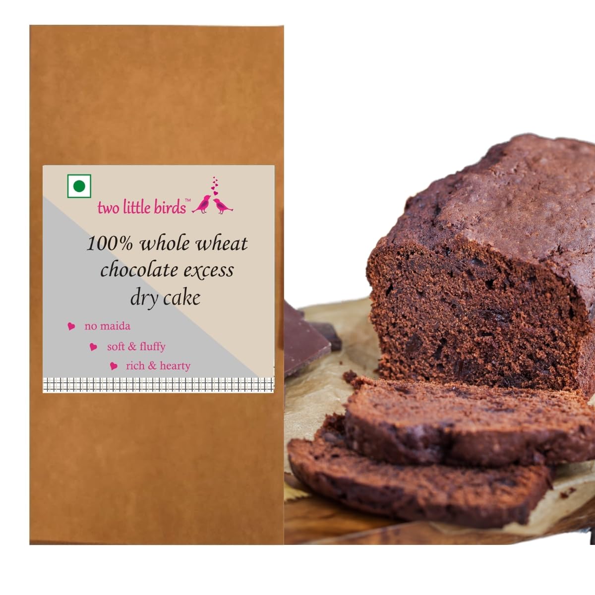 two little birds Whole Wheat Chocolate Excess Dry Cake - Made with Silky Smooth Chocolate | Freshly Baked, Eggless, Handmade | Rich in Flavour | No Maida or Palm Oil | Tea Cake 250 Grams (Pack of 1) (B0CWS621N2) Amazon Price History, Amazon Price Tracker