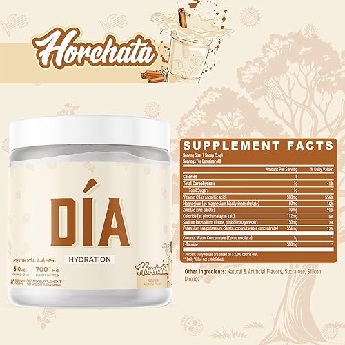 Miniatura 2 de Primeval Labs Dia Hydration - Polvo de electrolitos Vitamina C + zinc, taurina y electrolitos Bebida de hidratación diaria baja en azúcar 40