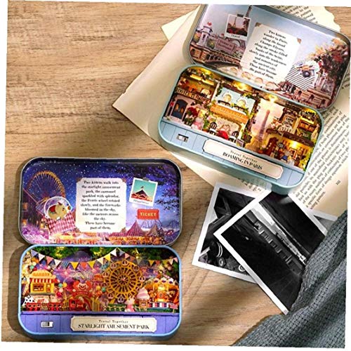 Lankater 1set Mini Kreative DIY 3D Holz Miniatur-Szene Puppenstuben Modell Handmade Cottage Spielzeug Handmade Box… – Bild 5