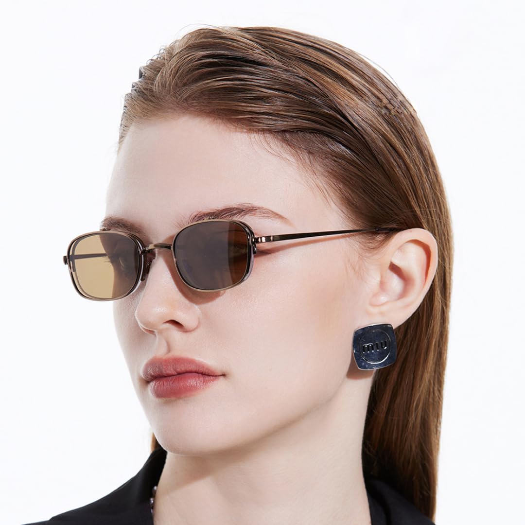 Occhiali da sole a clip 2 in 1 alla moda, montatura piccola, da donna
