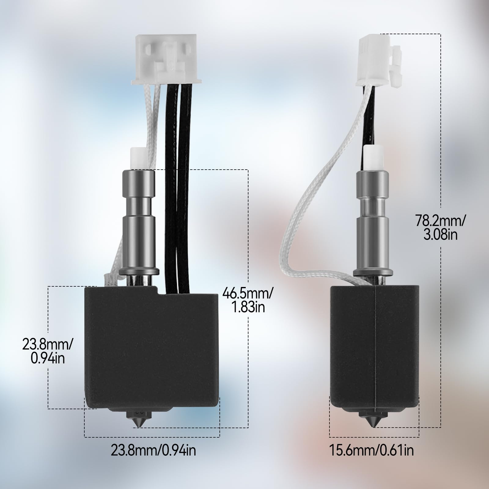 Kit Hotend 0,2 mm/0,4 mm/0,6 mm per Kobra S1 Combo, estrusore con testa di stampa in acciaio inossidabile, kit con blocco riscaldante, thermistor, ugello in acciaio temprato per Anycubic Kobra S1/ACE