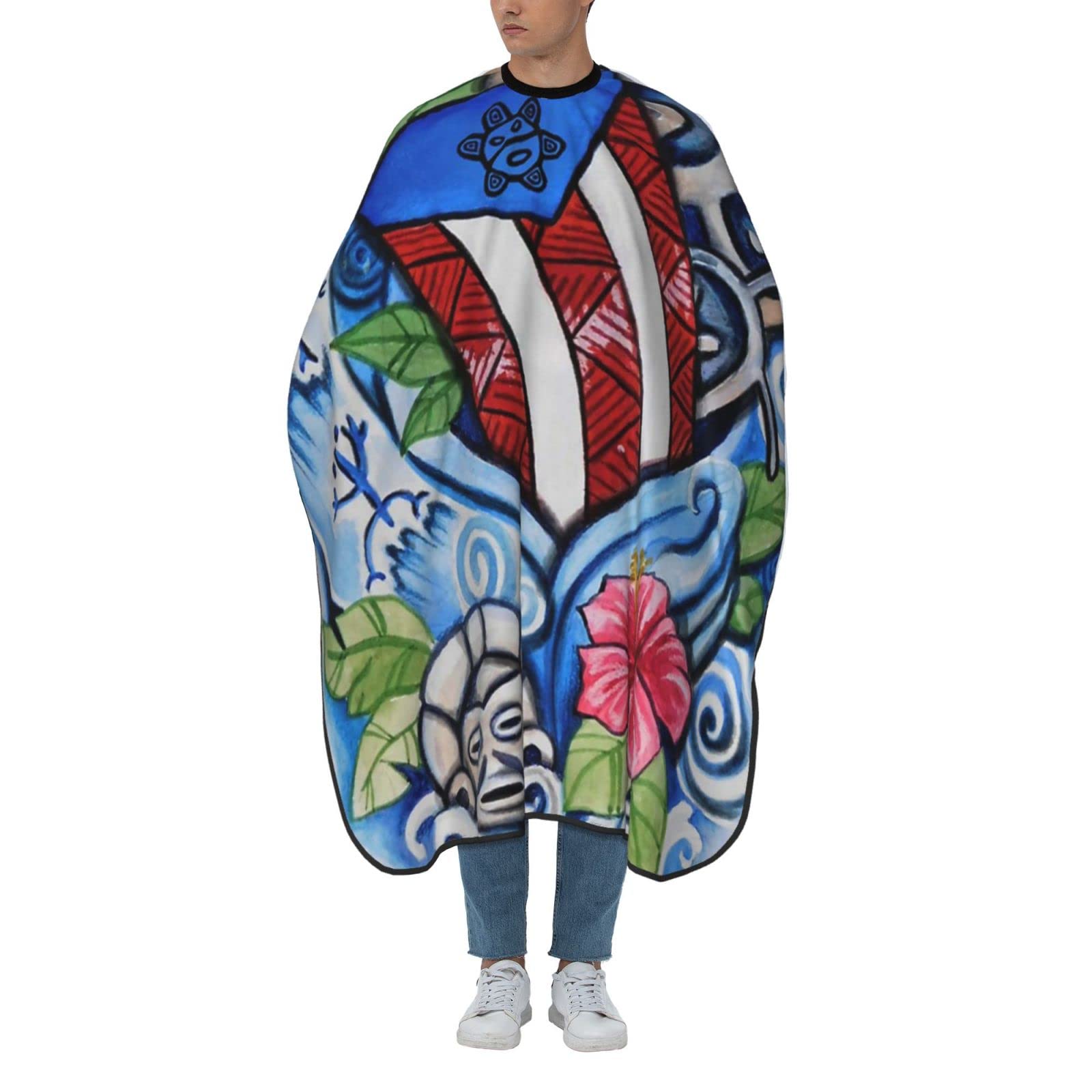 Puerto Rico Boricua Hair Cutting Cape,Barber Cape Unisex Hair Cutting Cape Hair Cutting Accessories 66x55 Inch