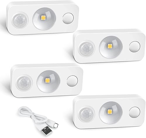 Miniatura 1 de Luces recargables para debajo del gabinete, luces LED con sensor de movimiento para interiores, luz nocturna inalámbrica regulable de 3000 K,