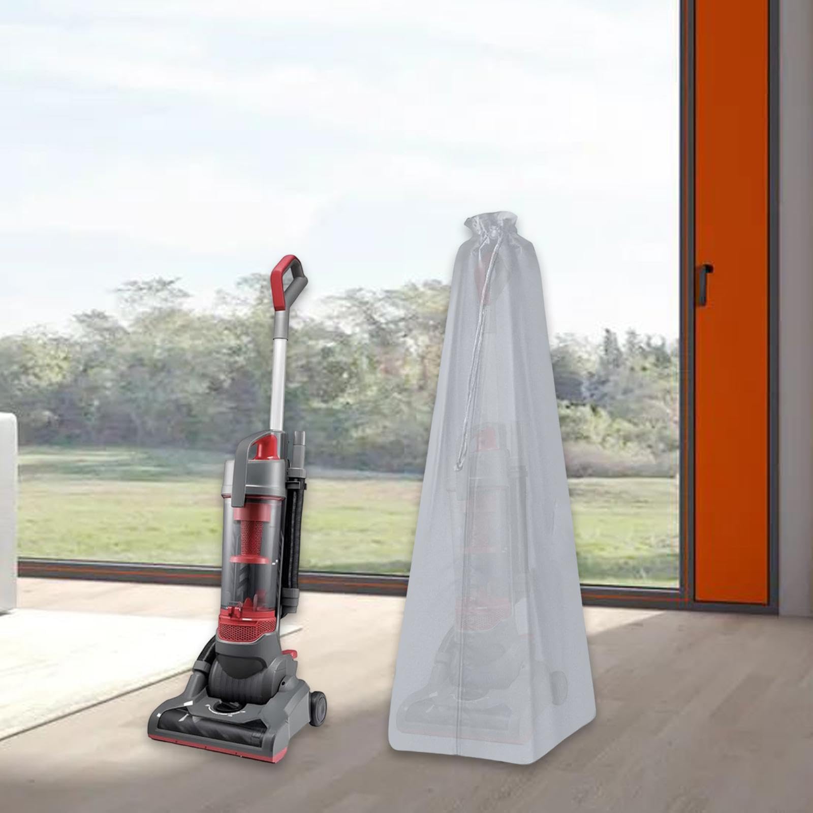 Sac de Rangement pour Aspirateur Domestique, Housse de Protection pour Aspirateur, Design à Cordon, étanche et Anti-poussière, Gris