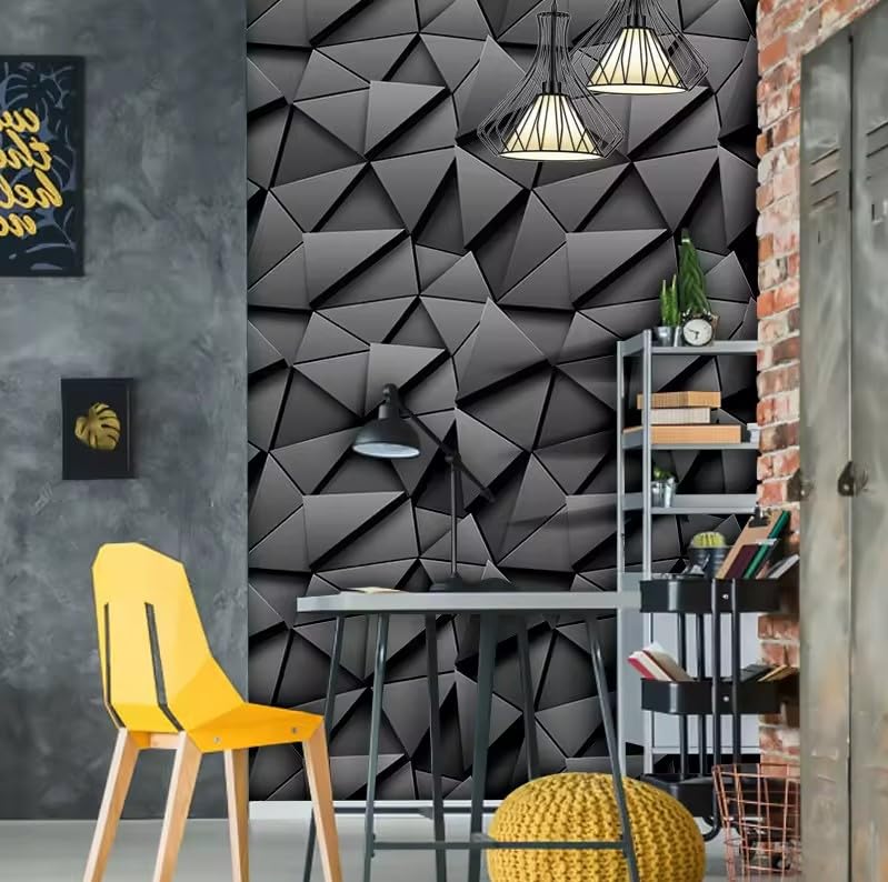 Image of JAAMSO ROYALS Grey Brick Stone Vinyl Waterproof Wallpaper (200CM X 45 CM)