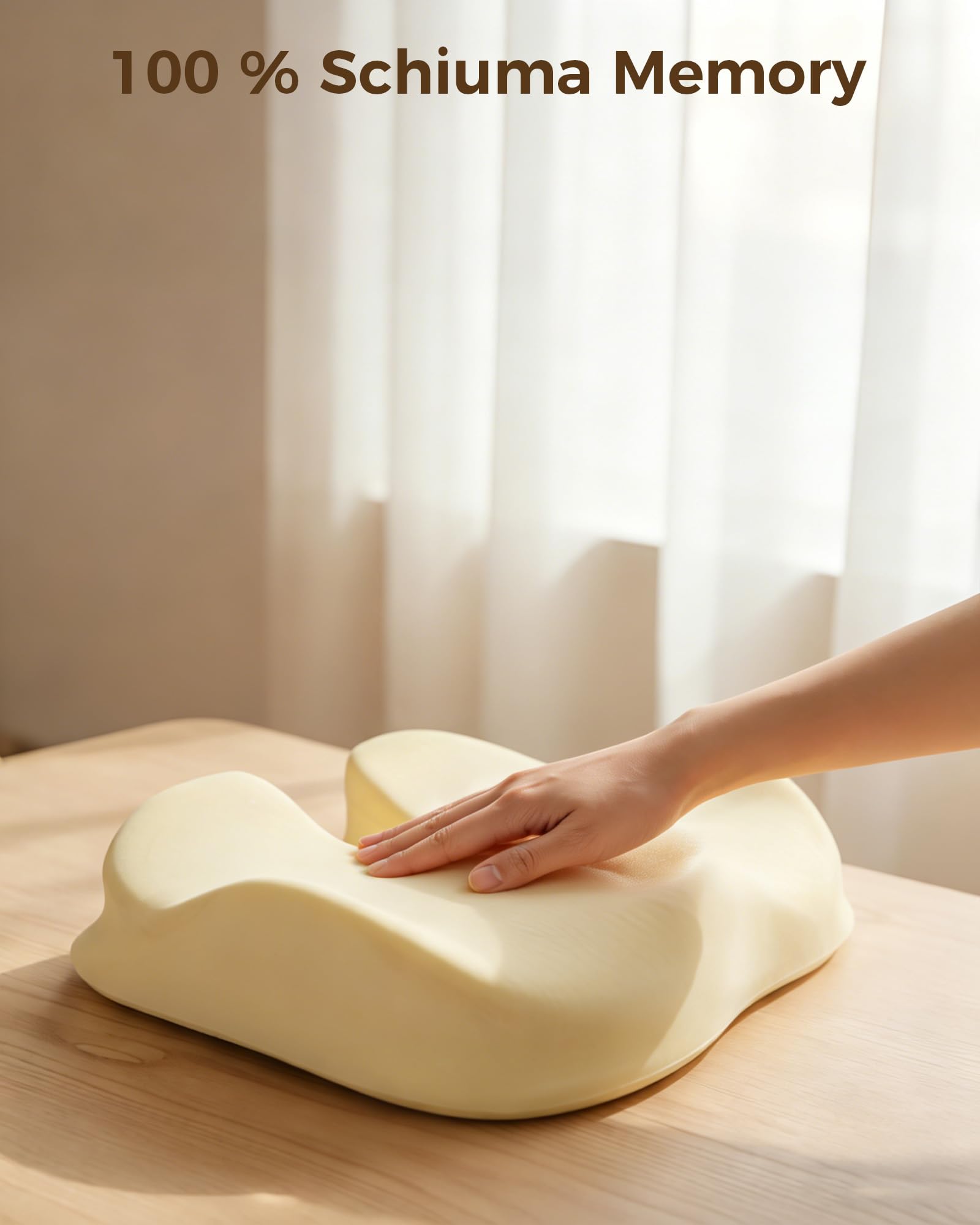 Feagar Cuscino Sedia Ufficio in Memory Foam Alta Densità per 60-90kg | Con pratica maniglia e fondo antiscivolo. Ideale per seduta prolungata, auto, home office e studio, comfort quotidiano.