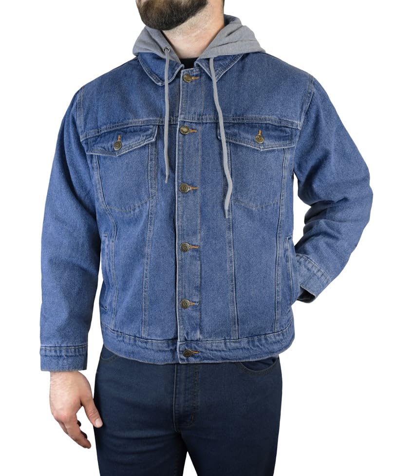 Victory Outfitters Men's Fleece Lined Washed Denim Jacket2