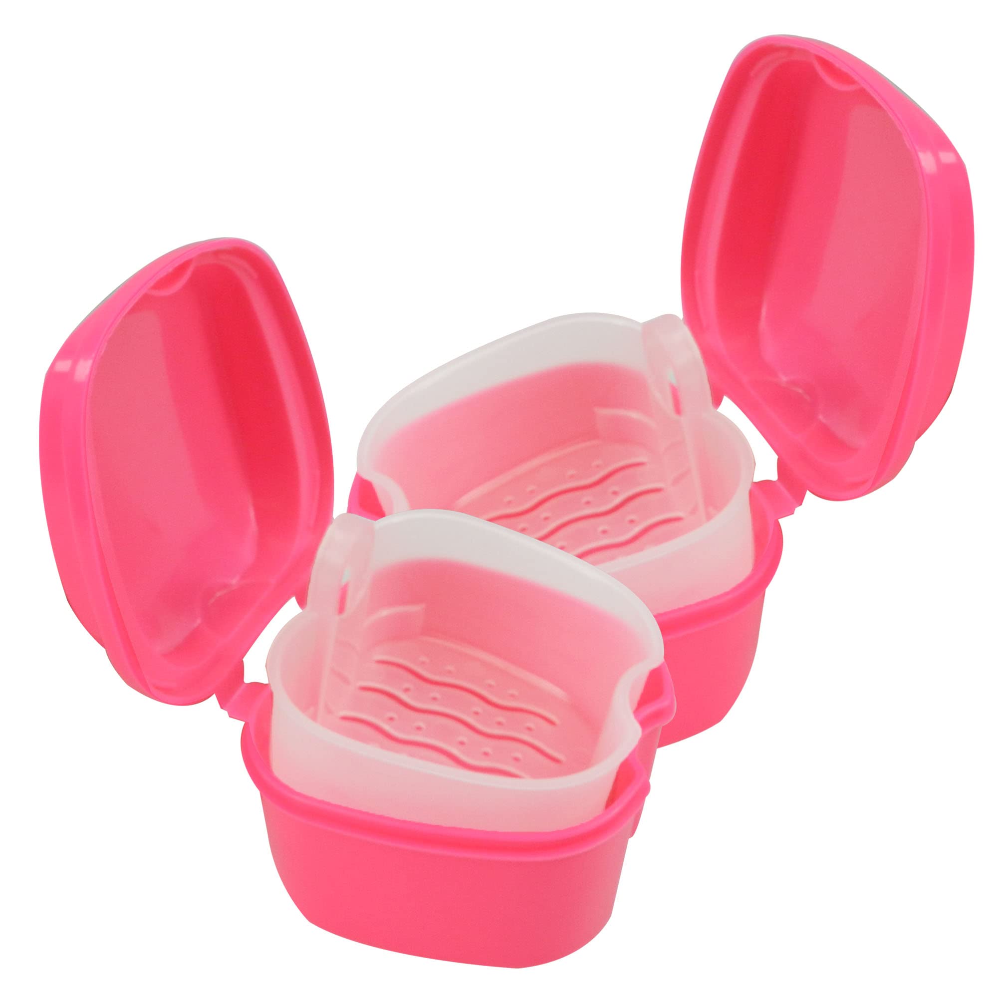 Dentosmile Denture Box in Pink Color - Dental Orthodontic Retainer Case | Teeth Storage Box, Denture Storage Case Fake Tooth Holder with Strainer (2) 2