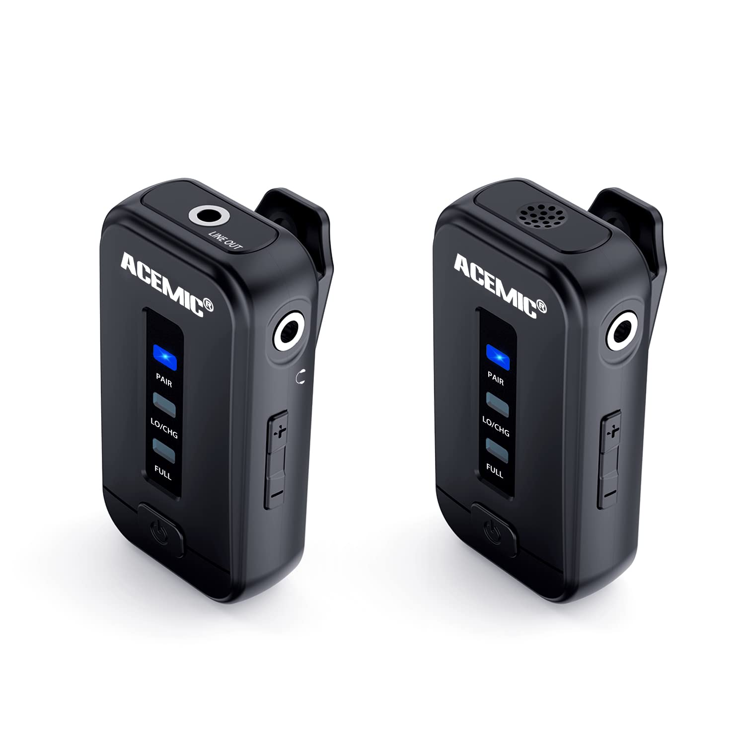 ACEMIC 2.4G Wireless Lavalier Microphone System Wireless Rechargeable Transmitter and Receiver Built-in Clip Mic for Vlog Video Recording iPhone Android Smartphone Camera Youtuber tiktok