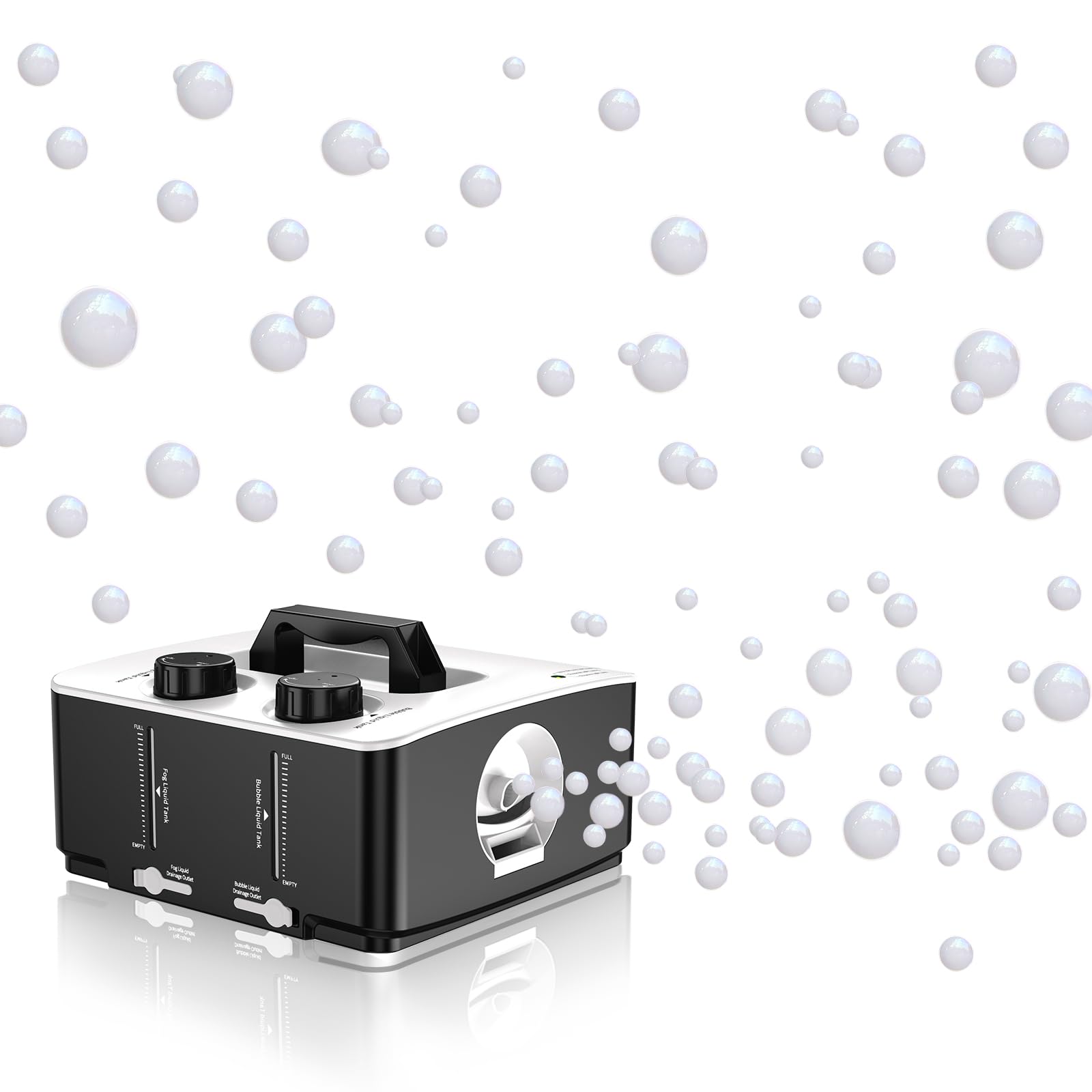 Nebelmaschine, 2 in 1 Fog Bubble Machine, 400W No-Spill Smoke Bubble Maker, Portable Bubble Fogger, Bubble Fog Combo Machine für Indoor Outdoor Party Halloween Weihnachten Hochzeit Geburtstag