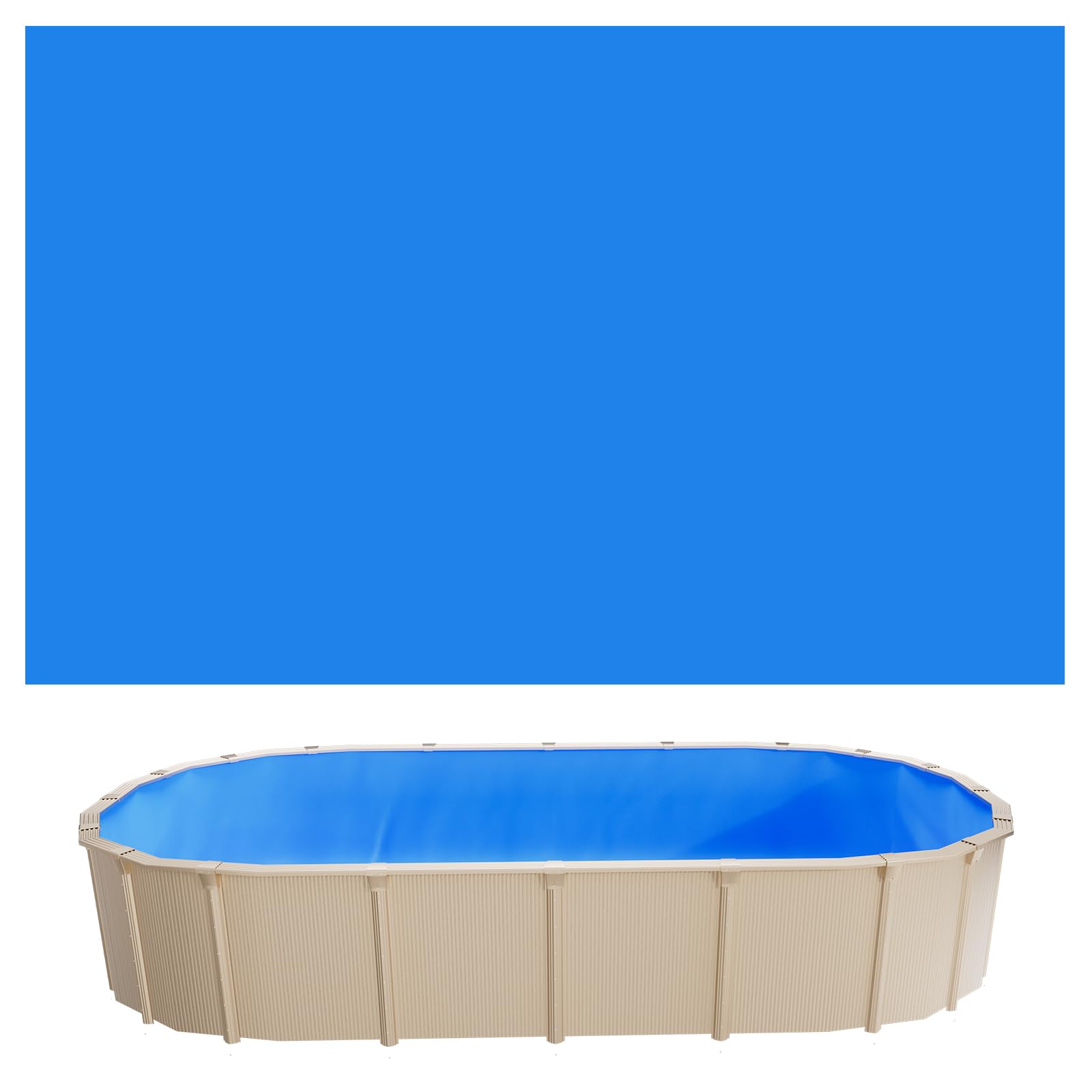 VEVOR Revestimiento para Piscina PVC, Liner para Piscinas Elevadas de Grosor mm, Altura de Pared, Resistente al Desgarro, Frío y Sol para Exterior y Jardín (Ovaladas 360 x 623 cm)