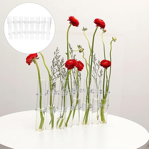 Miniatura 6 de DOITOOL Jarrón de tubo de ensayo, 8 piezas, tubo de ensayo de vidrio, terrario, florero de vidrio transparente, maceta decorativa de tubo de ensayo,