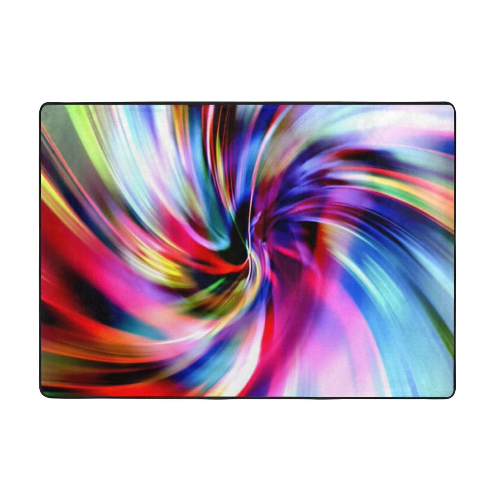 Tapis moderne à poils longs coloré et grand format pour salon et chambre