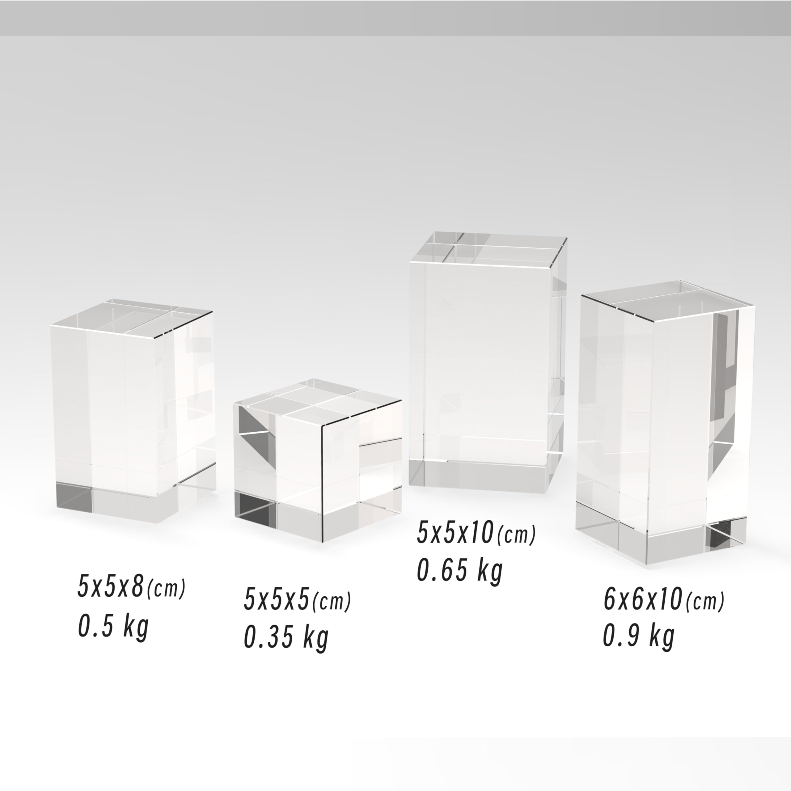 K9 Kristallglasblock blanko 6 Packungen, 60 x 60 x 100 mm, speziell für 3D-Lasergravur für Heimwerker und Geschenke, transparenter Glasstein
