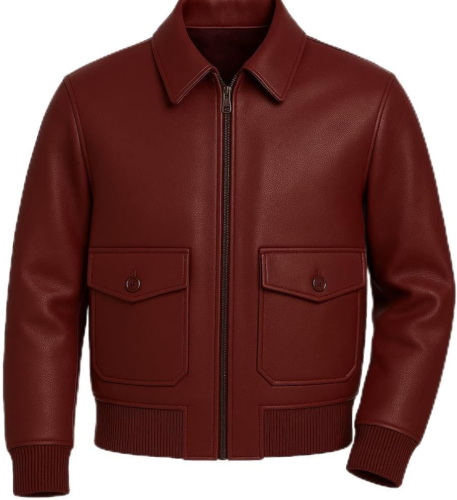 Men's Aviator Bomber Jacket – Real Leather Flight Jacket - Men Air Force A-2 Leather Jacket
