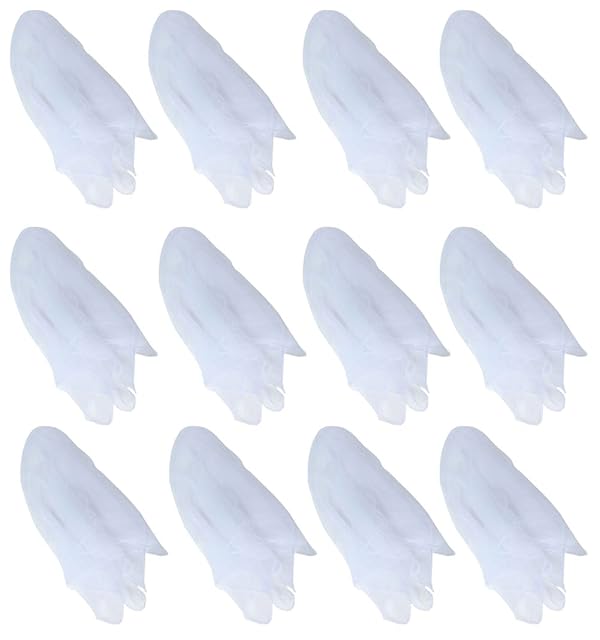 Hoerev Marca Malabares y pañuelos de Baile Paquete de 12 Aprox,40cm x 40cm,12 Blanco