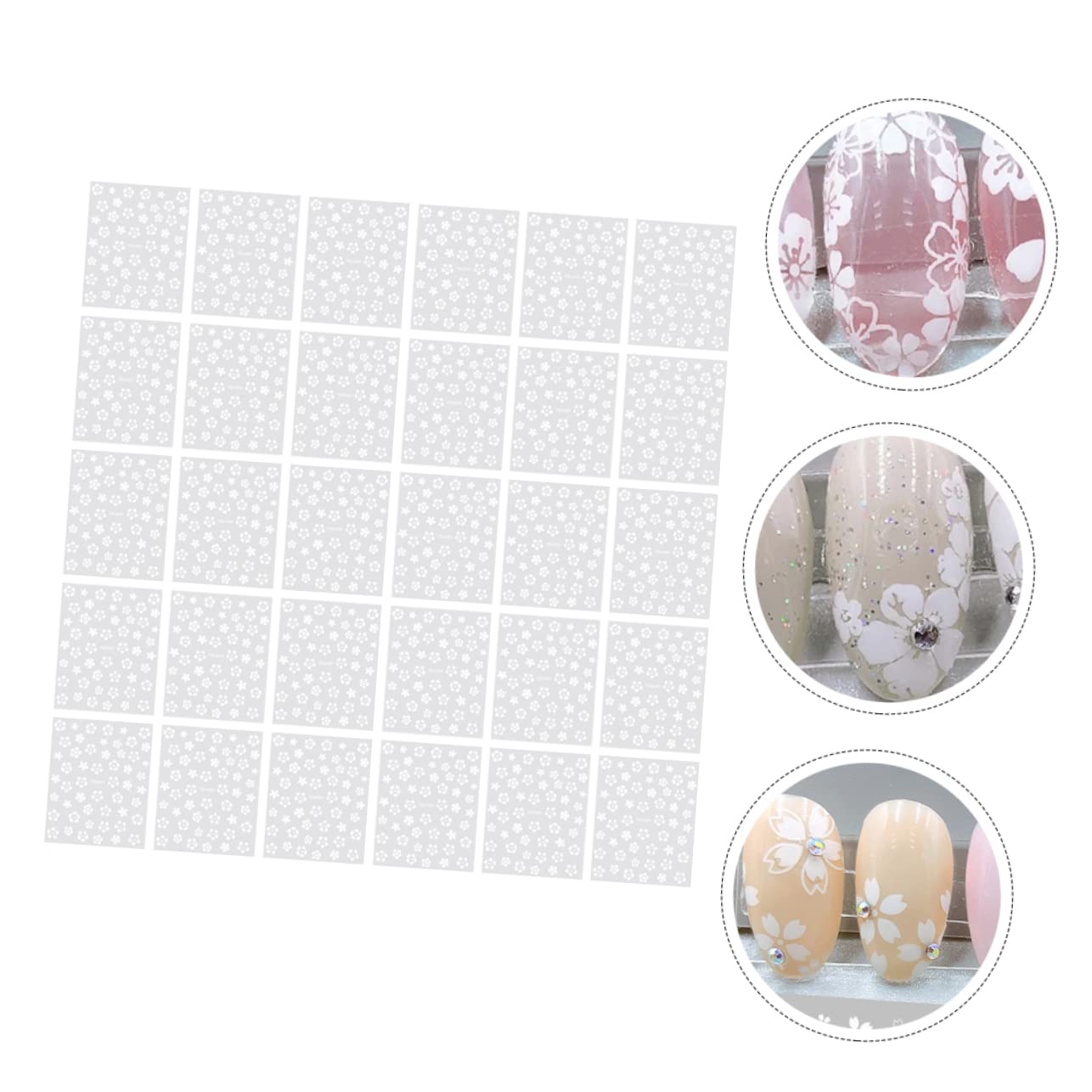 VALICLUD 5 Set Adesivi Per Unghie Fiori Giapponesi Nail Art Stickers Per Decorazioni Manicure Facili E Pratiche 30 Fogli*5