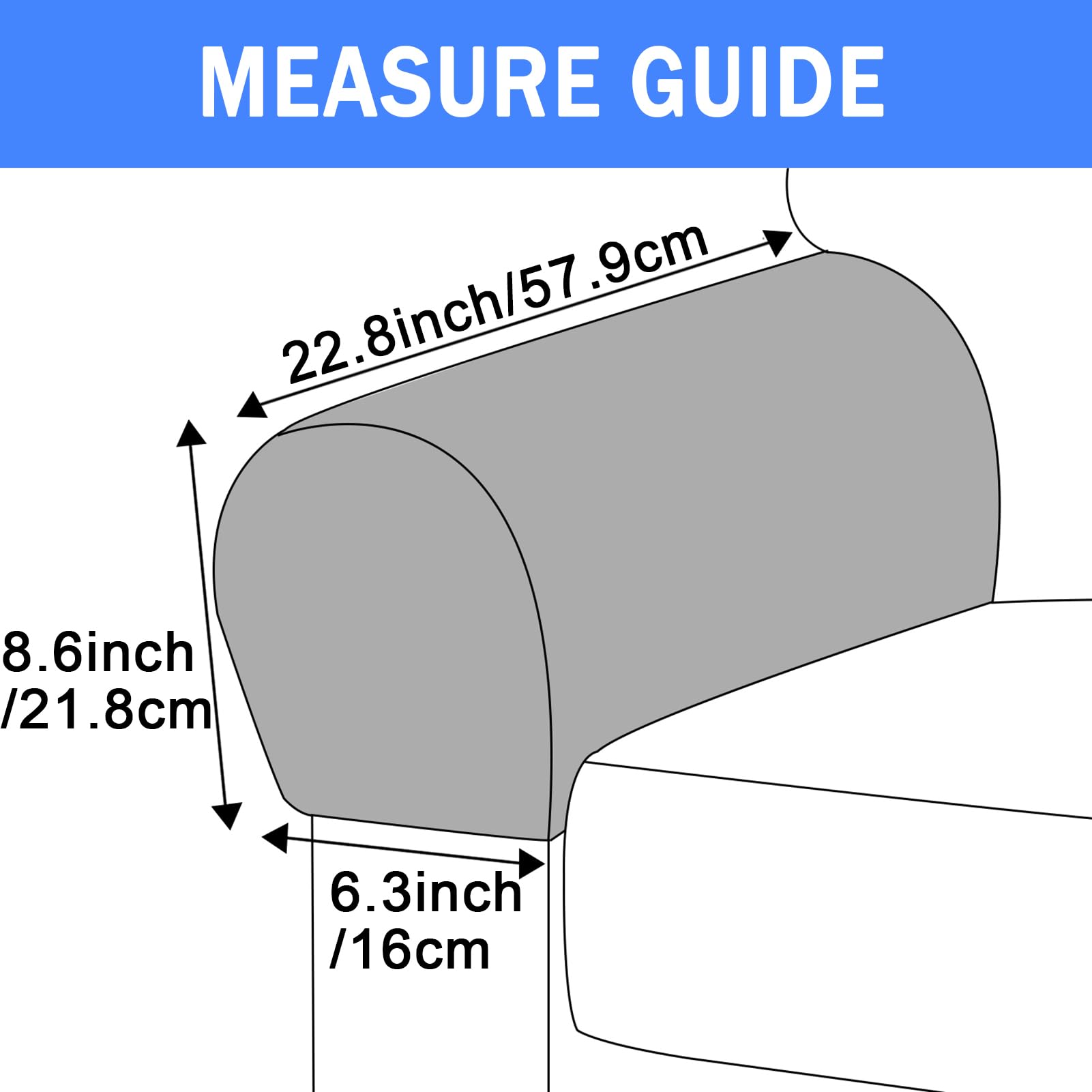 Armlehnenbezüge, 2/4/6 Stück Stretch-Stoff Armlehnenbezüge, Anti-Rutsch Couch Armlehne Schutz, Maschinenwaschbar, für Stuhl, Sofa, Couch, Liegestuhl (Schwarz,6 Stück)
