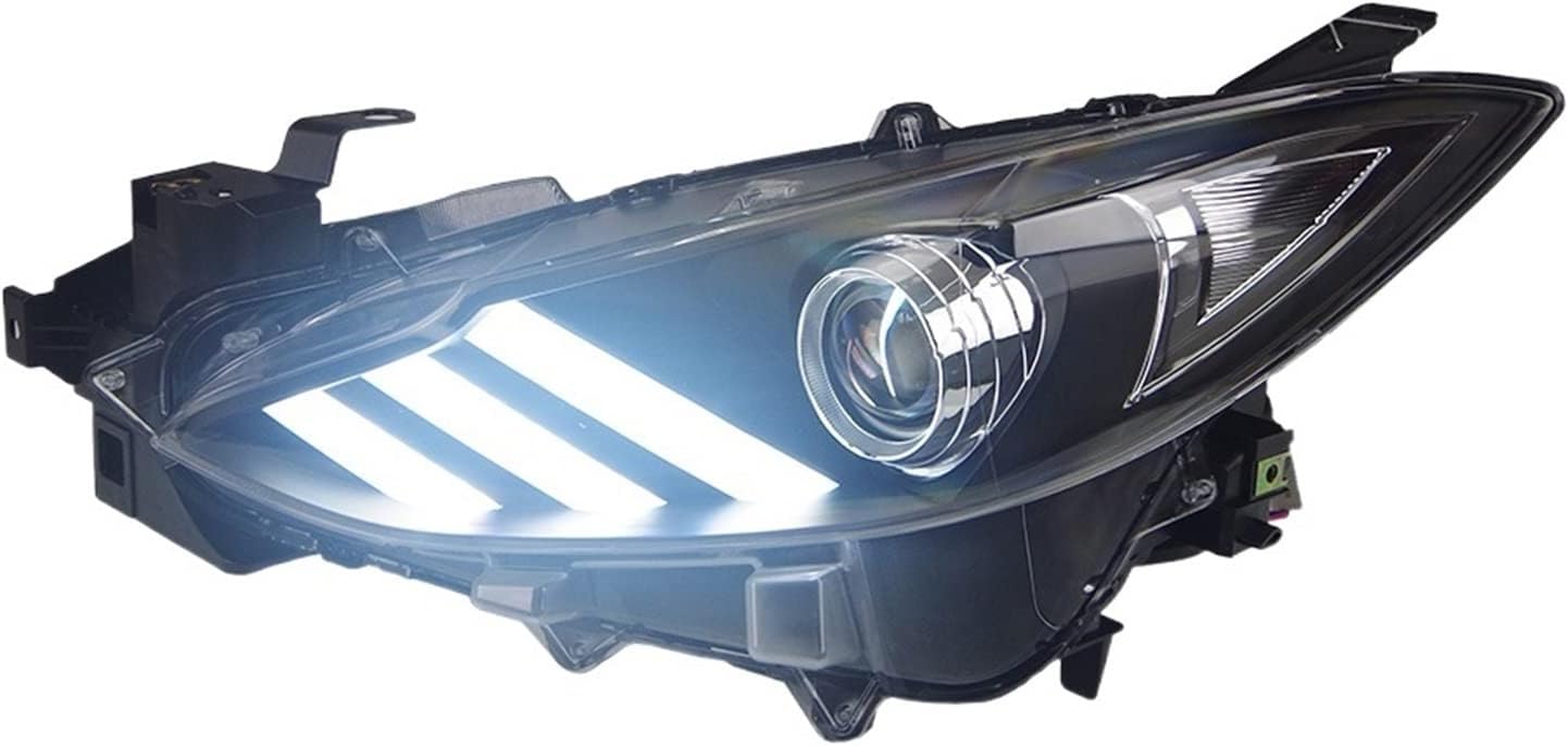 Cars Styling Headlight Compatible With Mazda 3 Mazda3 Axela 2014-2016 Headlights LED Running Lights Bi-Xenon Beam Fog Lights Angel Eyes(Headlight No Bulb)